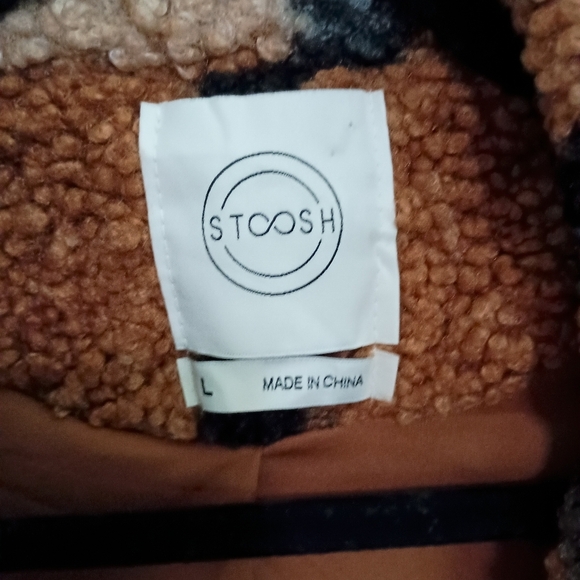 Stoosh Womens Teddy Plush Plaid Coat Jacket Size_Large - Picture 3 of 6